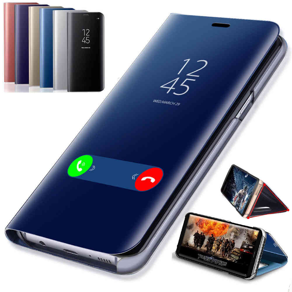 

Mirror Flip Case For Samsung Galaxy A50 A52 A72 A32 A51 A21s A71 A40 A70 A31 A20e A12 Note 20 S21 Ultra S20 FE S8 S10 Plus Cover, Gold
