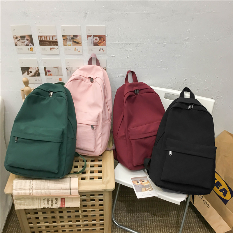 

Women Solid Color Fashion For Teenage Children School Backpacks, Black