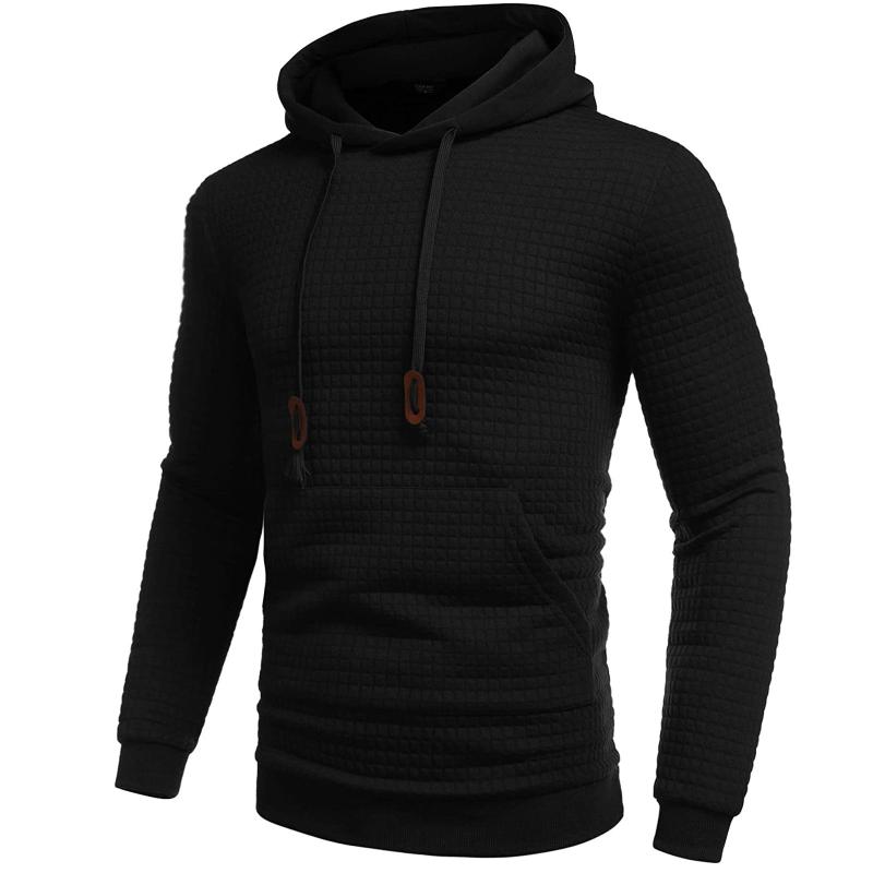 

Men's Hoodies & Sweatshirts 4 Colors Men Fashion Hooded Male Long Sleeve Drawstring Solid Color Sports Casual Autumn Spring Cotton, Black