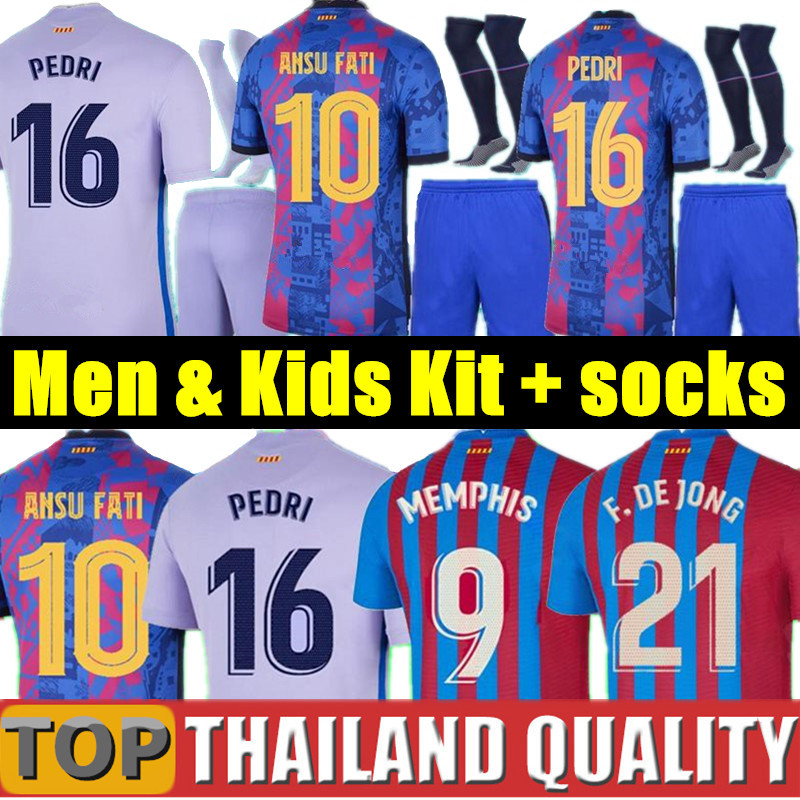 

Camisetas MEMPHIS Kun Aguero Barcelona soccer jerseys BARCA FC 20 21 22 PEDRI ANSU FATI football shirt 2021 2022 GRIEZMANN F. DE JONG DEST Men Women Kids Kit uniform, 21/22 away - men