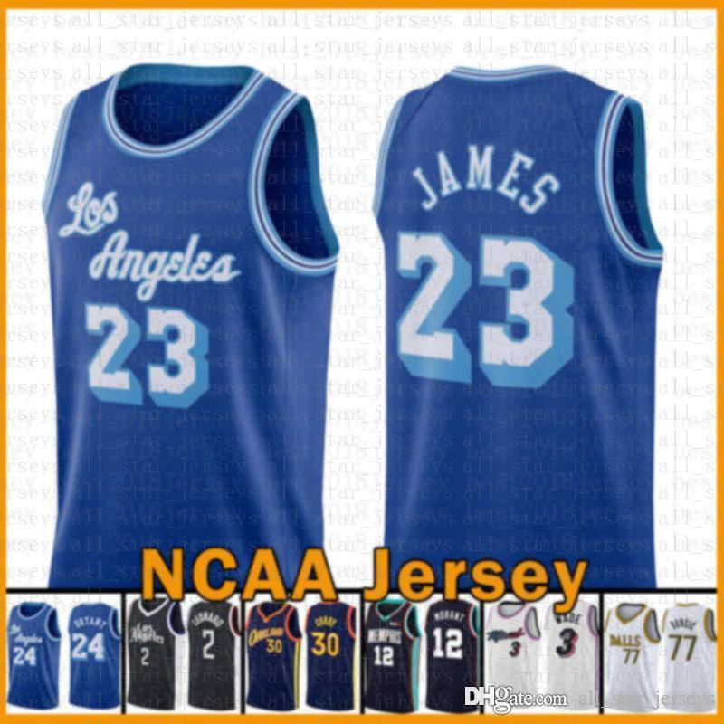 

LeBron 23 James Los Angeles Lakers Kobe 24 Bryant basketball Jersey 2020 2021 New Jimmy 22 Butler Luka Tyler 14 Herro Doncic, Black;red