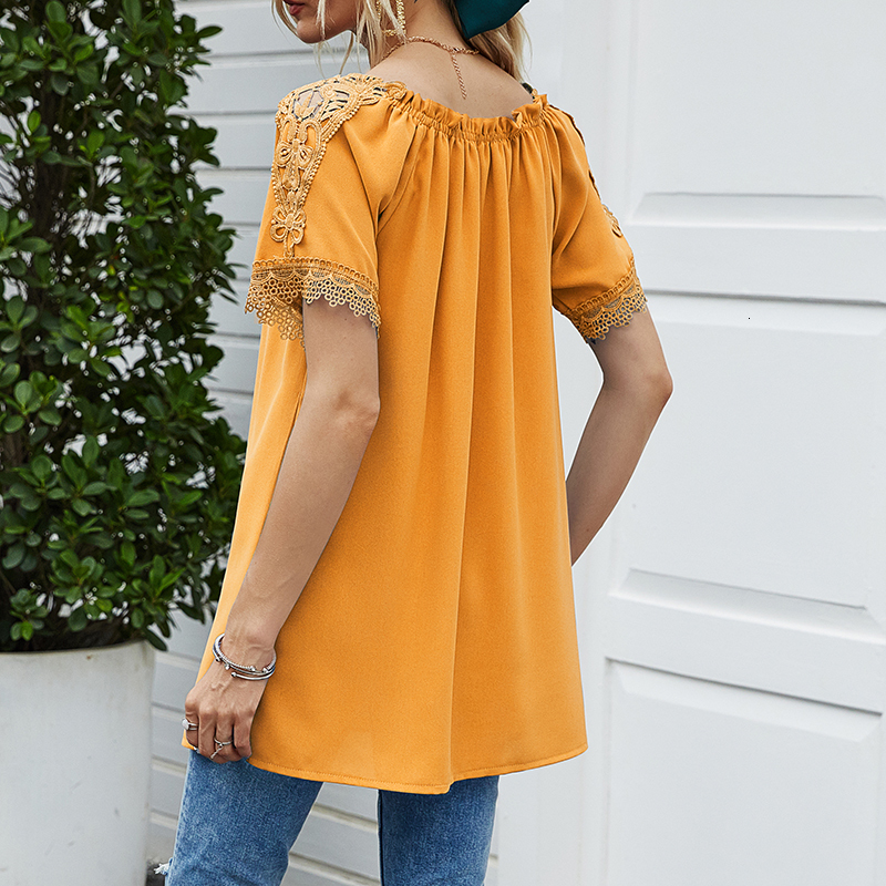 

2021 New Womens and Blouses Summer Short Sleeve Elegant Ladies Tops Off Shoulder Shirt Women Top Plus Size Office Blouse Femme Y4og, Gray