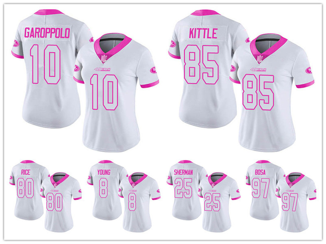

SanFrancisco49ersWOMEN Jimmy Garoppolo 80 Rice Richard Limited Jersey Football White Rush Fashion, Black;red