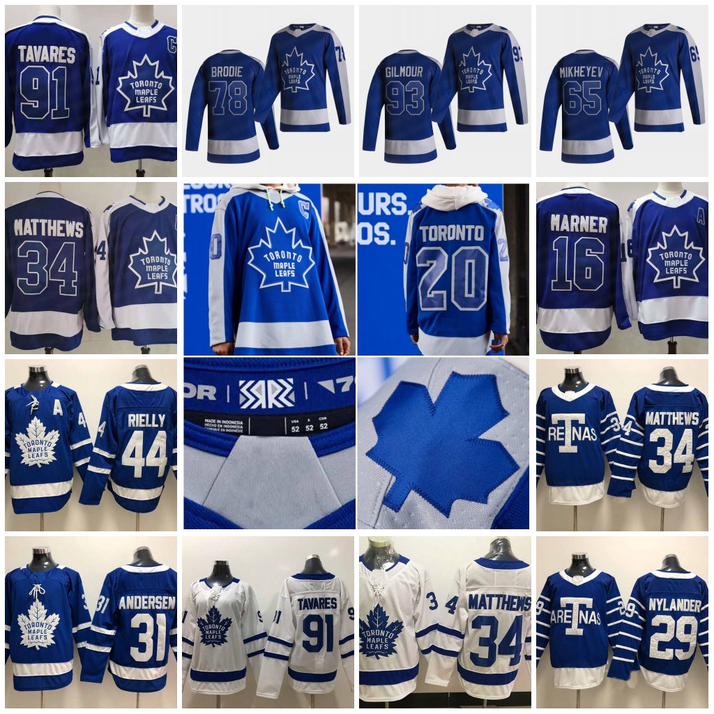 

34 Auston Matthews Toronto Maple Leafs 2021Reverse Retro jersey John Tavares Morgan Rielly Mitchell Manner Frederick Anderson hockey jerseys, Black;red