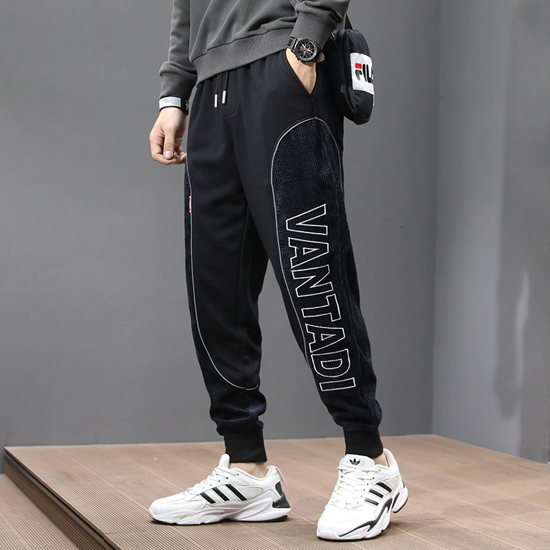 

2021 New Autumn Winter Newly Fashion Men Jeans Loose Fit Corduroy Spliced Designer Casual Sweatpants Streetwear Hip Hop Joggers Trousers 6qs, Gray