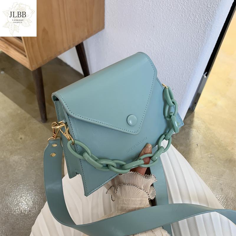 

Thick Chain Design Small PU Leather Crossbody Bags For Women 2021 Female Shoulder Messenger Bag Ladies Handbags and purse black