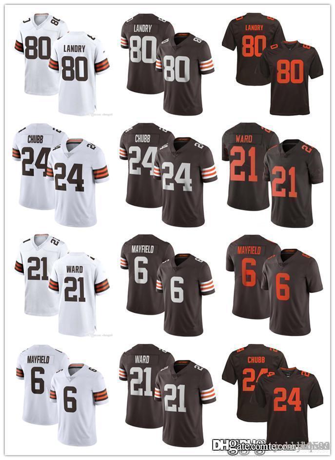 

Men Women Youth Cleveland Browns 80 Jarvis Landry 21 Denzel Ward 6 Baker Mayfield 24 Nick Chubb Football Jerseys, Black;red