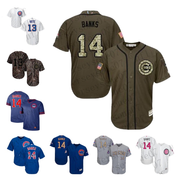 

Custom Mens womens youth Chicago Cubs 13 Starlin Castro 14 Ernie Banks White green bule Authentic Weekend 2020 Home Jersey, Black