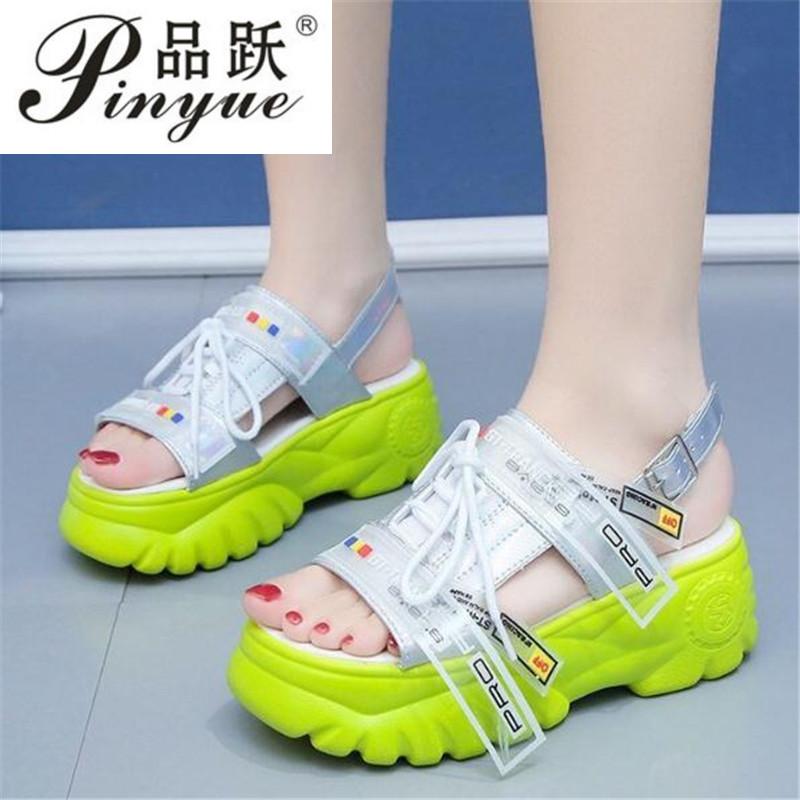 

Dress Shoes Platform Sandals Women Wedges Fashion Breathable Open Sport Beach Sandalias Thick Bottom Ladies, Black