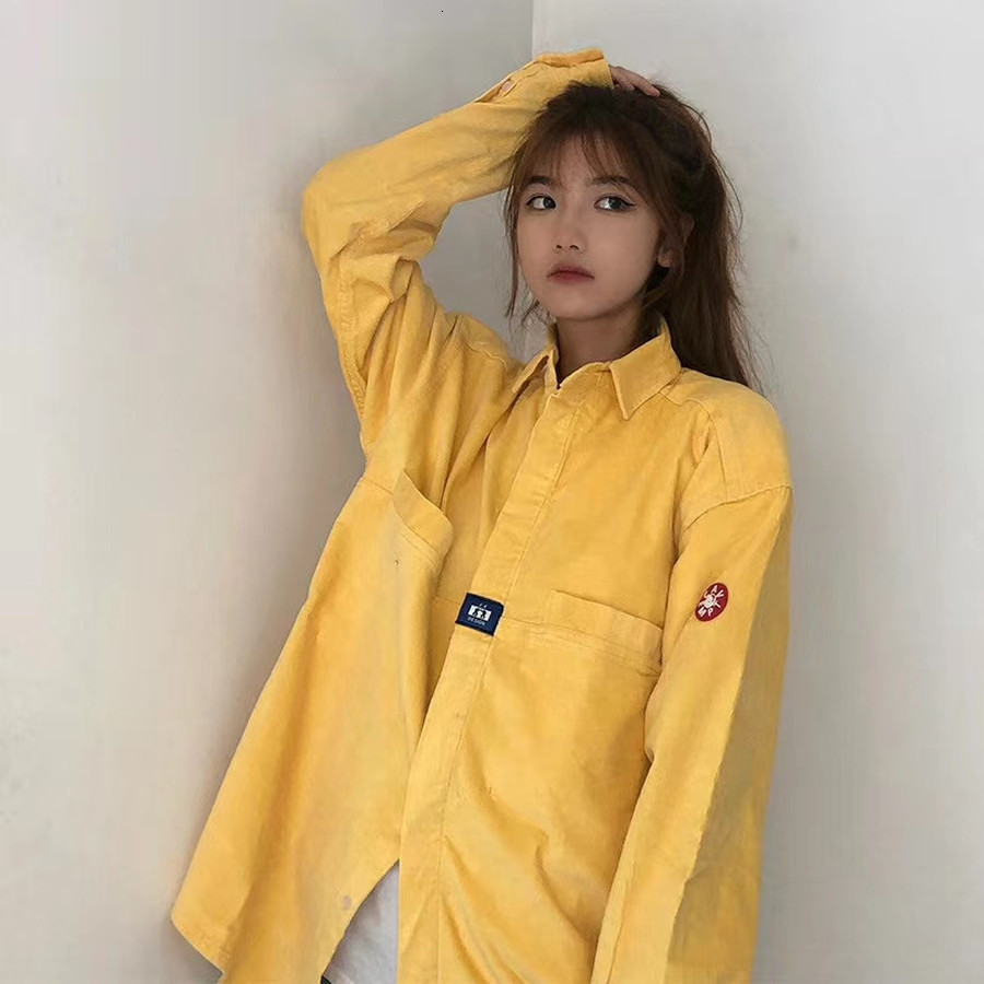 

2021 New Yellow Multi-pocket Cargo Jacket Women Corduroy Coats Cav Empt Vintage Zipper Jackets Men Clothing E6vs