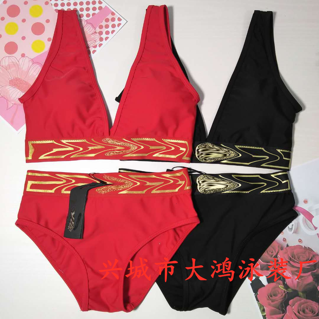 

Women' swimsuit split Bikini Swimsuit multicolor bikini Dahong swimsuit factory44, Black
