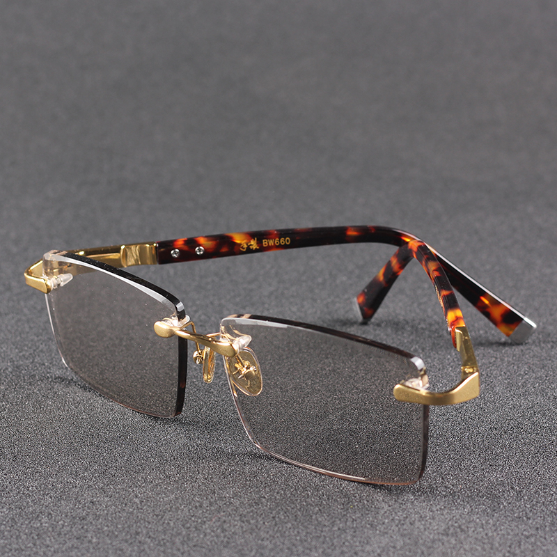 

2021 New Glass Sunglasses Male Rimless Sun Glasses for Men 155mm Oversized Fashion Spectacles with Crystal Lens Anti Scratch 0a4s