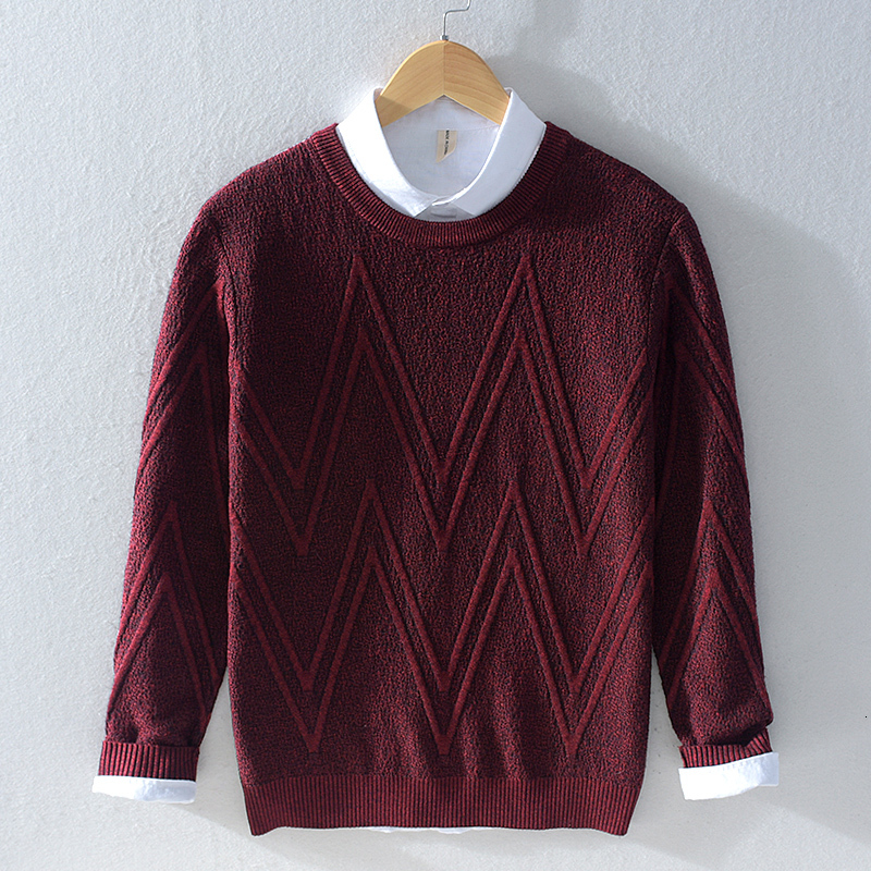 

2021 Arrival in Knitted or Crocheted Casual Male Sweaters Brands Man's Fashionable Nightgown Chandail Maglione Svetr. Dzbc, Red.