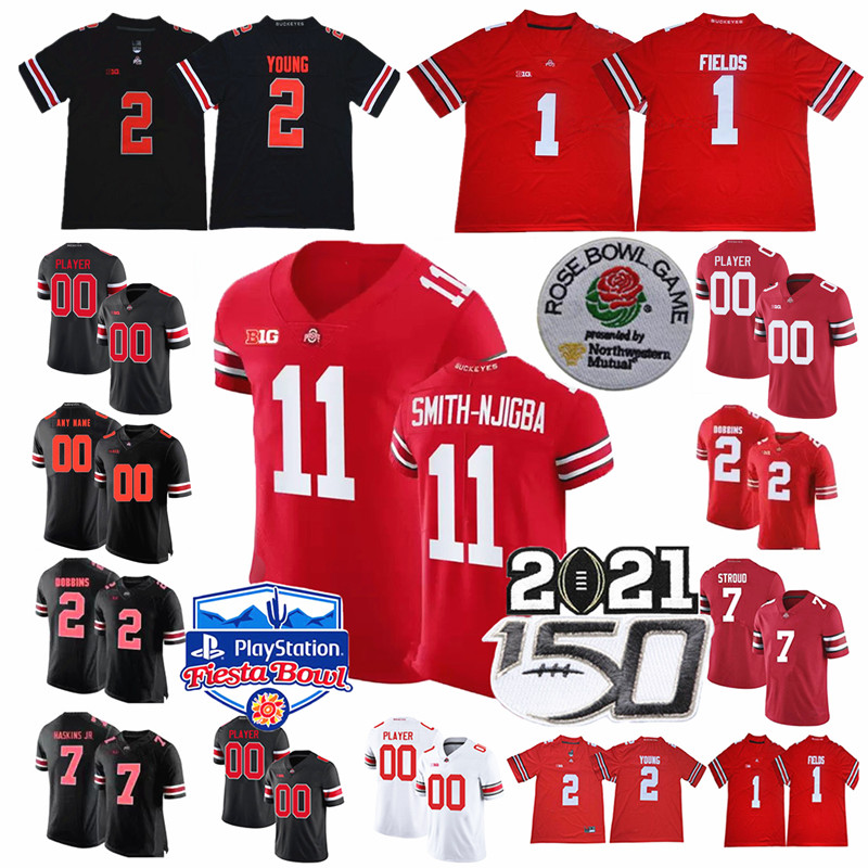 

Jaxon Smith-Njigba Jerseys NCAA Ohio State Buckeyes Football Wear Justin Fields Chase Young JK Dobbins Fleming Dwayne Nick Bosa Archie Griffin Eddie George 150TH, Colour 1
