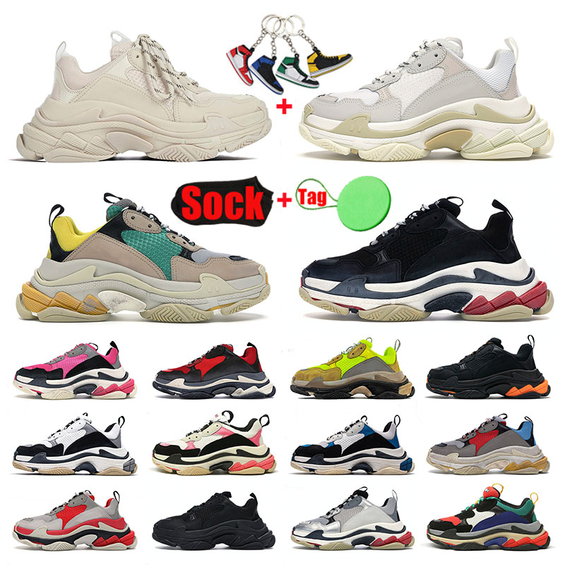 

36-45 Classic Platform sneakers Crystal Bottom Casual Triple S Shoes White Grey Black Pink Men Women Paris 17 FW Luxurys Designers Authentic Outdoor Men's Women's, B7 grey 36-45