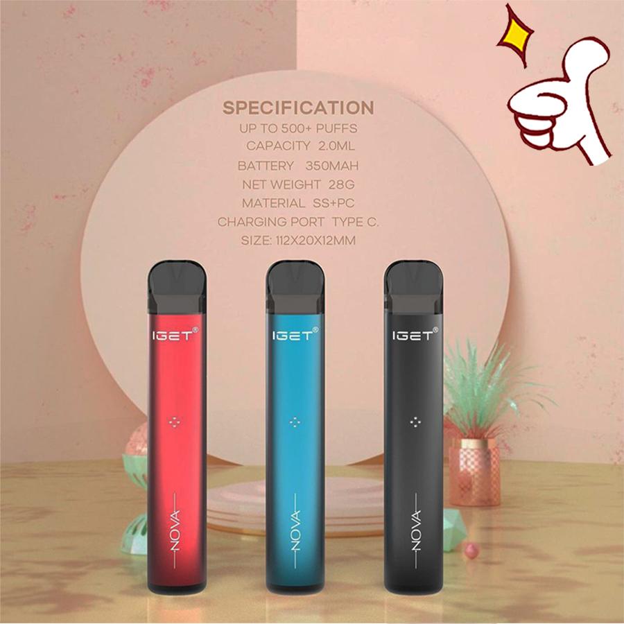 

IGET NOVA Vape Kit E cigarette Kits Disposable Rechargeable Pen 6% 500 Puffs Pod Mod