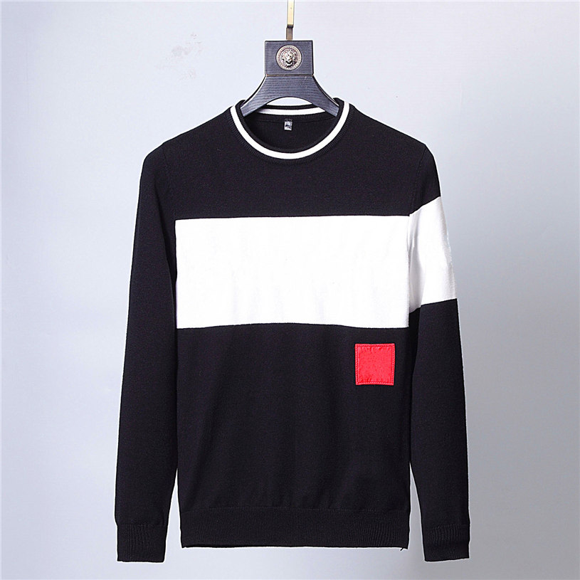 

Mens Momen Color Letter Print Sweaters Paris Classical Fashion Knited Sweater Casual High Quality Designer Sweatershirts For Autumn Winter Men, White;black