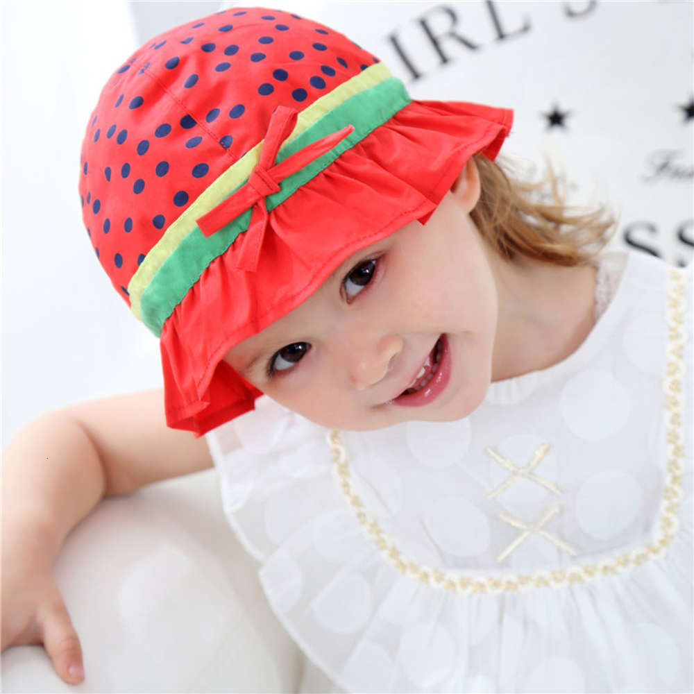 

Cartoon watermelon children's basin hat sun spring summer, Yellow
