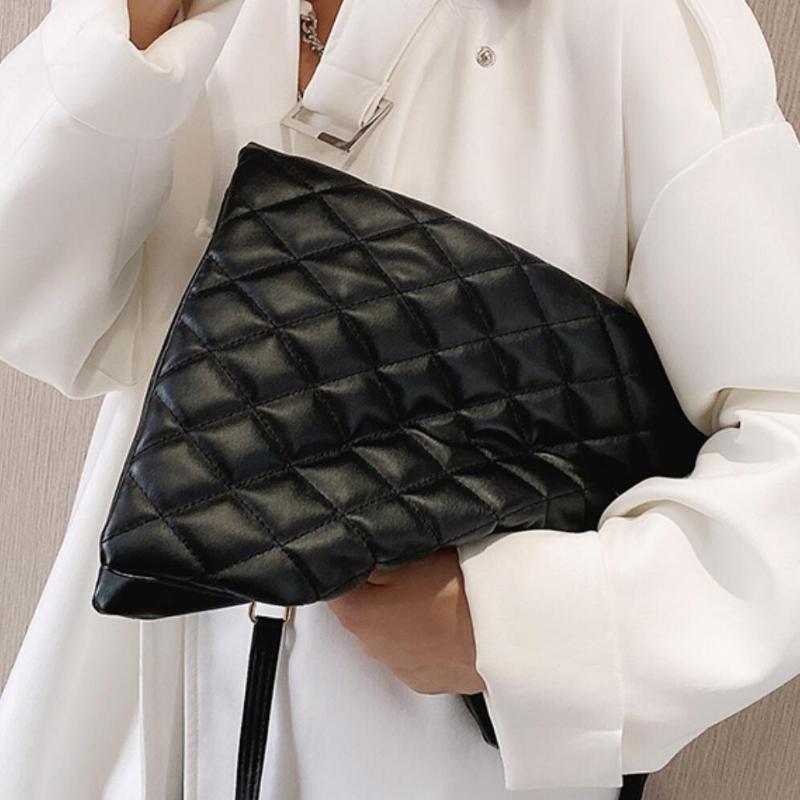 

Lattice Square Crossbody bag 2021 New Quality PU Leather Women's Designer Handbag Large capacity Chain Shoulder Messenger Bag, Black