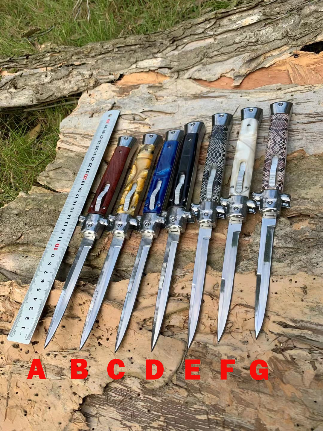 

11 inches Italy Swinguard Automatic knife 440 steel AUTO OPEN Blade Acrylic handle Wilderness Survival Field Tactical Self-defense Knives
