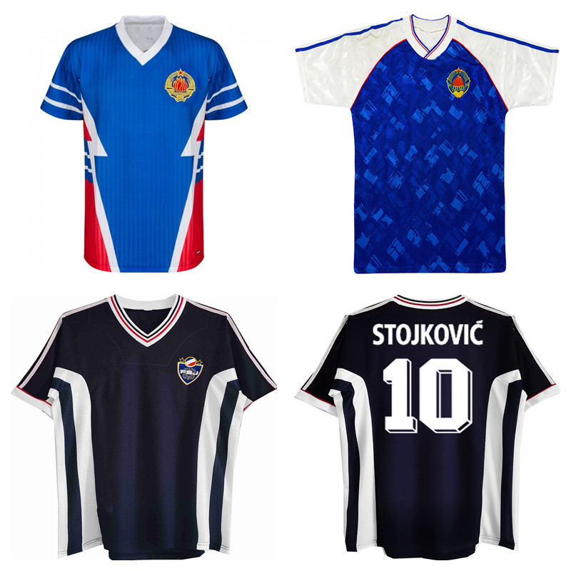 

1990 Yugoslavia retro soccer jersey 1991 1998 Jugoslavija Mijatovic Pancev Mihajlovic Stankovic Jugovic Stojkovic SAVICEVIC classic vintage football shirt, 1991 1992 home jersey