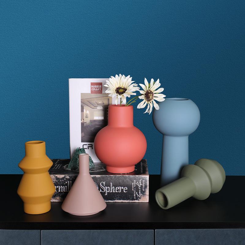 

Nordic ins Morandi color ceramic vase living room furnishings desktop dried flowers flower arrangement container home decoration