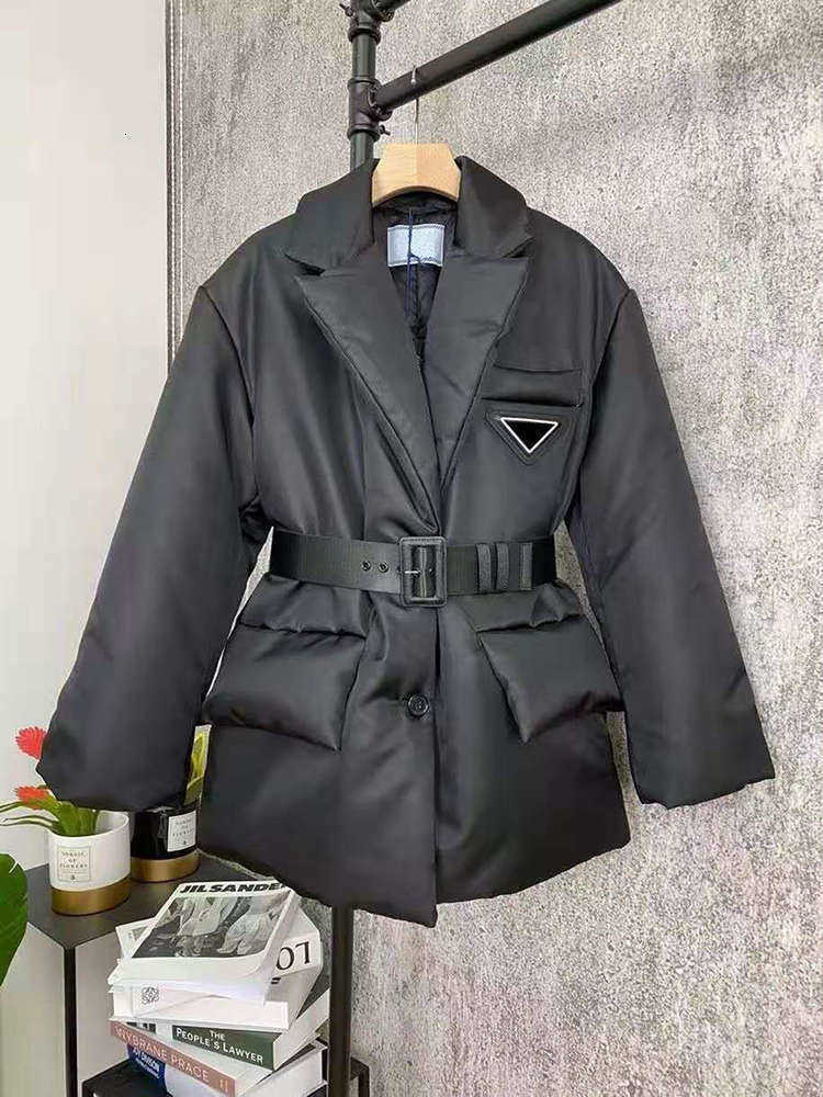 

Womens Jacket budge Down Coats Winter Long Coat Fashion Style With Belt Corset Lady Slim Jackets Pocket Outsize Warm, Black&long