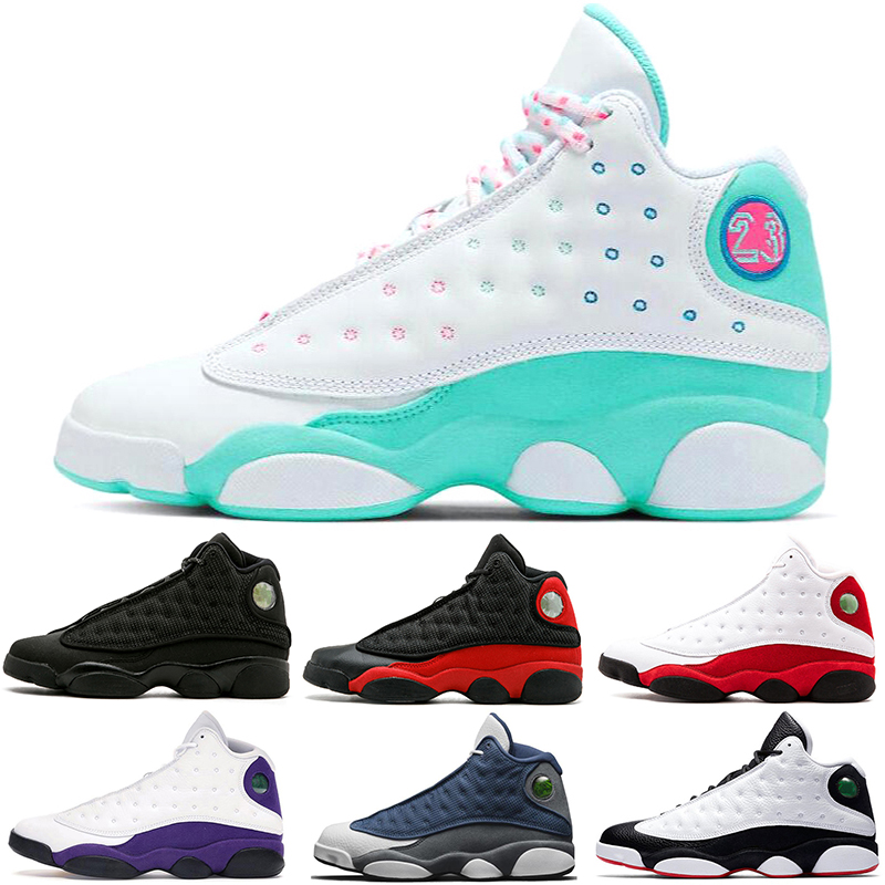 

2021 men 13s basketball shoes 13 mens Atmosphere Grey Aurora Green Black Cat bred Chicago court purple Flint He Got Game Hyper Royal sneakers