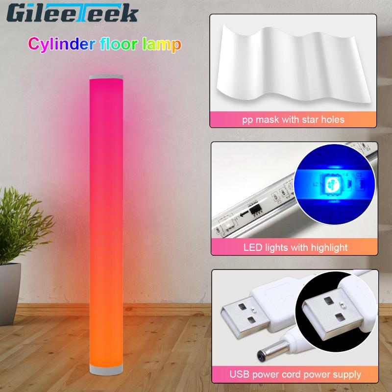 

Projector Lamps HCP051 Cylinder Floor Atmosphere Lamp Graffiti Bluetooth Symphony Mobile APP Control 6W 60 PCS LED