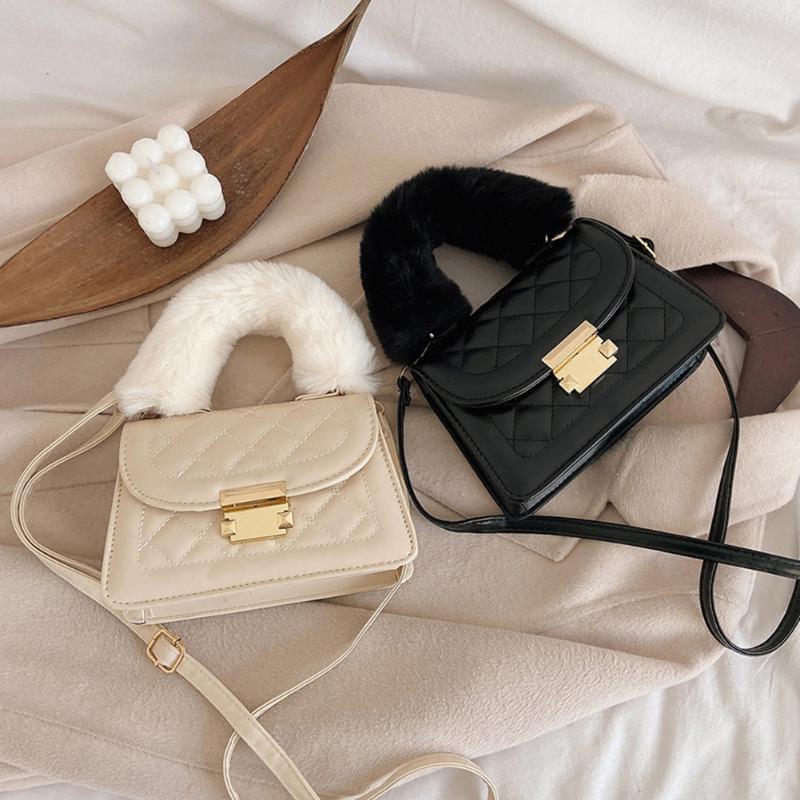 

Solid Color Shoulder Messenger Bag Fashion Simple PU Leather Crossbody Bags Women Handbags Totes Bags Clutch Bag, White