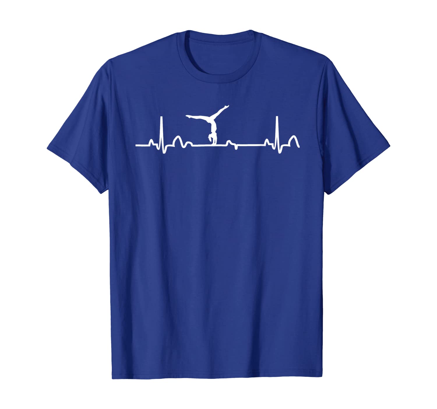 

Gymnastics Handstand Heartbeat Shirt Parent Gymnast Fan Tee, White;black