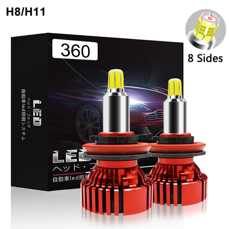 

Car Headlights 2pcs/set Exterior Fog Lamp H1 H3 H7 H8 H11 Waterproof Aluminum Led Headlight Bulb Vehicle Auto Mini Styling For
