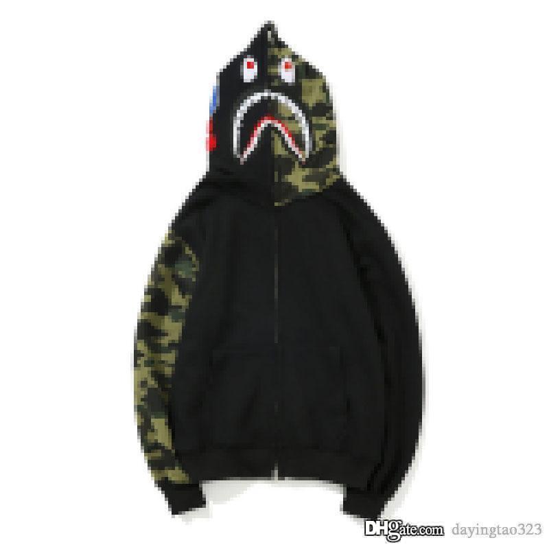 

A Bathing Ape Shark Parka Full Zip Hoodie, Black