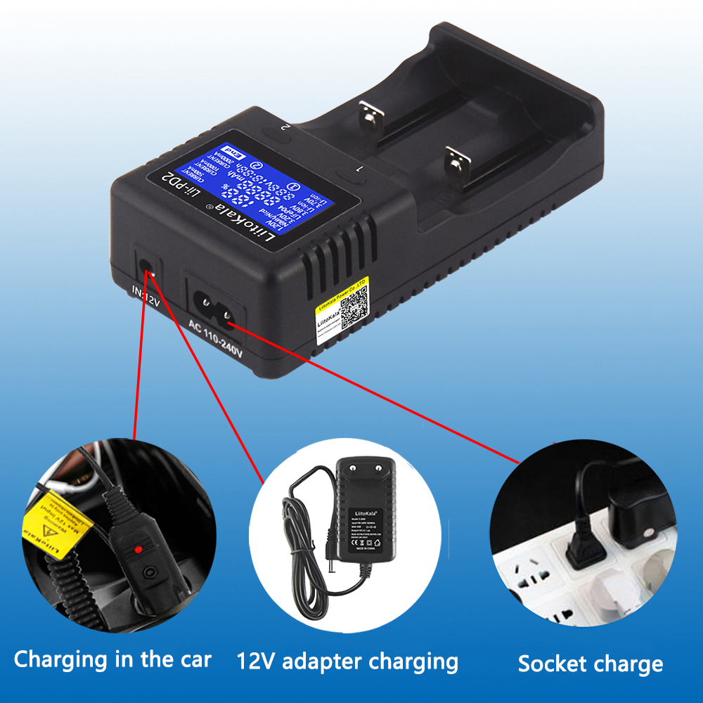 

Portable charger pack lii-PD2 lii-S8 PD4 lii-500S lii-500 lii-600 lii-S6 3.7V 18650 18350 21700 20700 26650 lithium 1.2V battery
