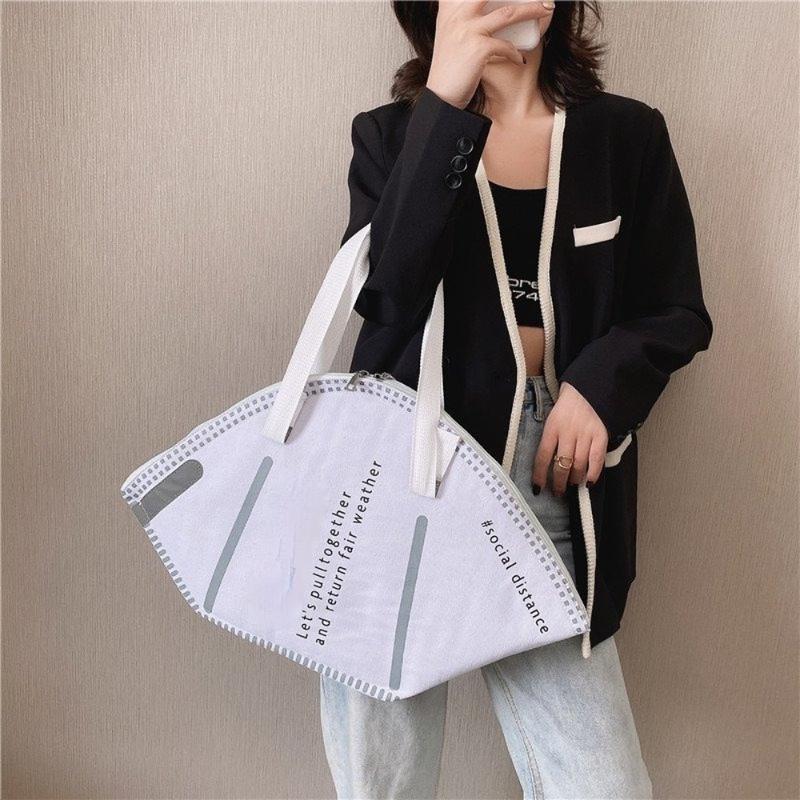 

Evening Bags Mask Shape Designer Canvas Bag Women Shoulder Fashion Print Large-capacity Shopping Handbag Purse Female Crossbody Totes, Small white handbag