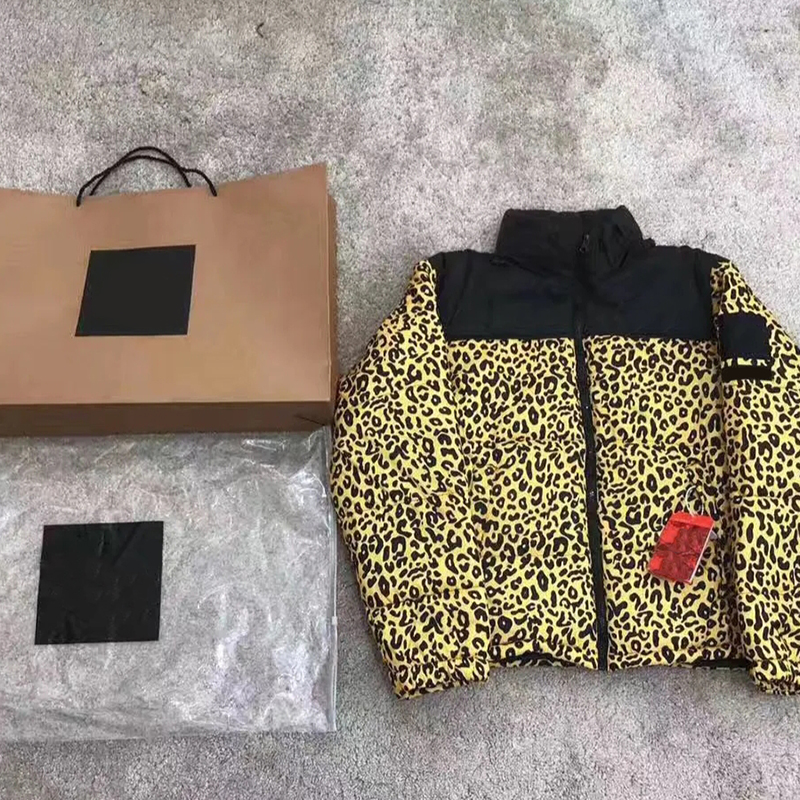 

21SS Mens Fashion Down Coat Leopard Pattern Boys Down Windbreaker Classical Unisex Thick Jacket for Winter Asian Szie, Mix