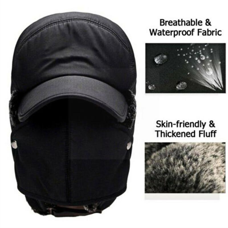 

Berets Winter Warm Windproof Hat Men Women Lei Feng Cap Bomber Fur Anti Trooper Flap Ski Cold Ear Faux Black Trapper N4v8