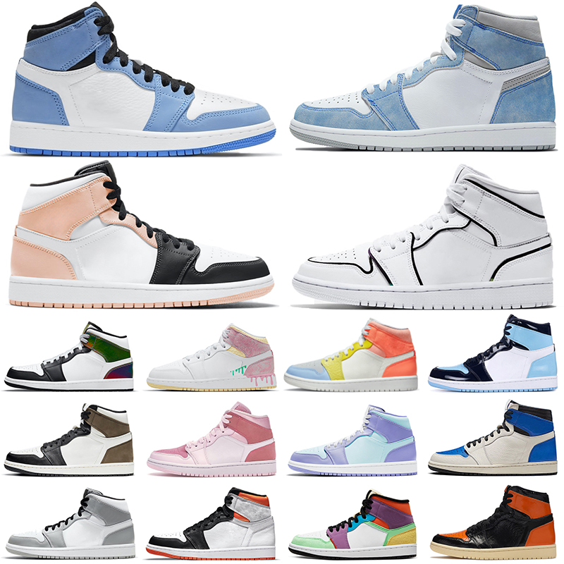 

Discount Jumpman 1 1s basketball shoes women men University Blue Hyper Royal Arctic Orange Bred Banned mens trainers sports sneakers Dropshipping, 1s 5.5-12 lucky green