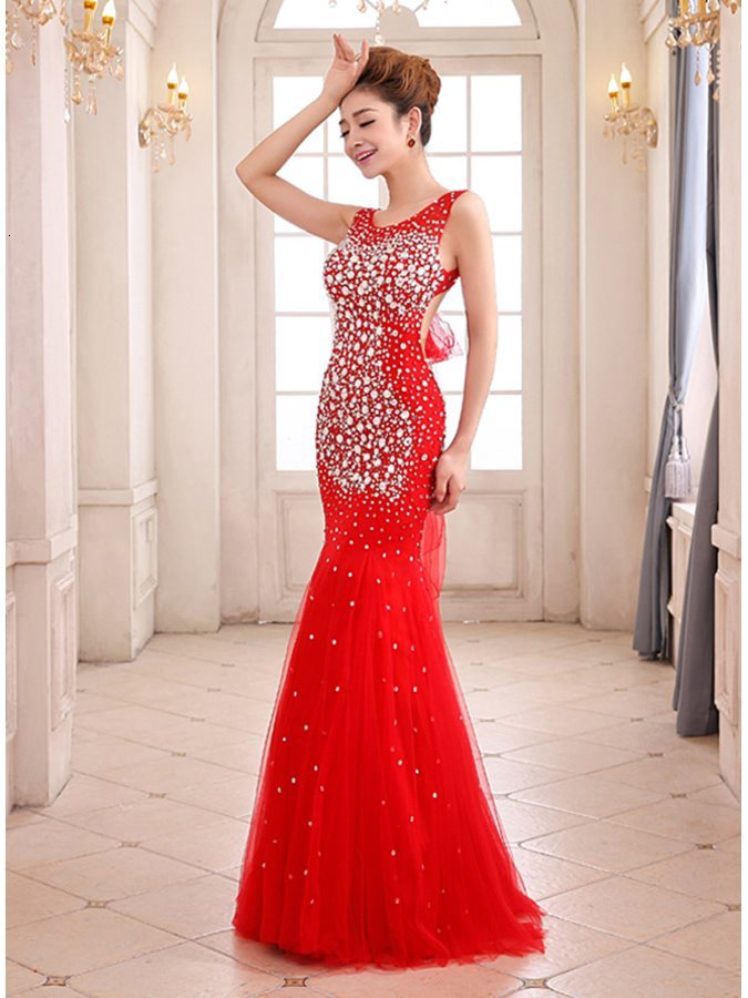 

2021 New Arrivals Luxury Elegant Long Mermaid Evening Es Beading Prom Party Gowns Formal Fashion Robe De Soiree Bowv, Navy blue