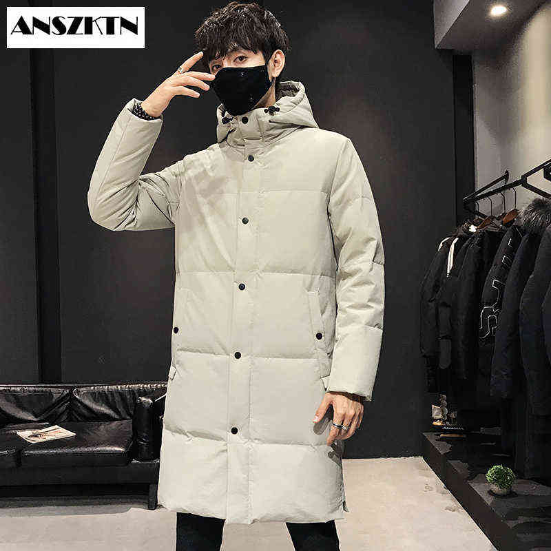 

2020 New fashion Down Jackets Men Winter Jacket Men Fashion Thick Warm Parkas Fur White Down Coats Casual Man Puffer Waterproof Y1103, Black
