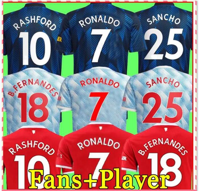

RONALDO soccer jersey SANCHO RASHFORD 21 22 MAN SHAW UNITED 2021 2022 fans player version UTD POGBA MARTIAL LINGARD B. FERNANDES football sh, 21-22 home