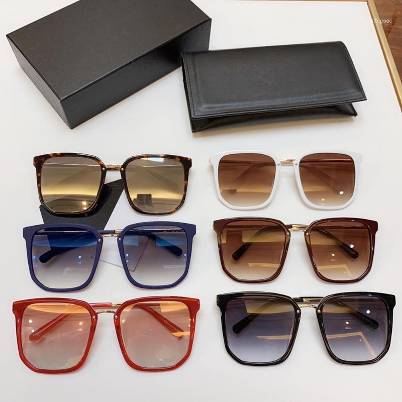 

Sunglasses Brand Designer Women's Female Shades UV400 Oversized Metal Glasses Ins1