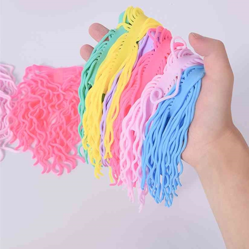 

TPR Candy Colors Creative Fidget Sensory Toy Game Noodle Rope Stress Reliever Vent Decompression Pull Ropes Anxiety Relief Toys Board G783WPN, Red noodles 20g (0.57)