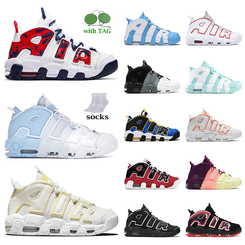 

Authentic Air More Women Mens Basketball Shoes Uptempo Scottie Pippen White Blue Red Camo Light Citron Sunset Bulls Hoops Pack Fuchsia Blast Sneakers NIK Trainers, D50 peace love 36-45