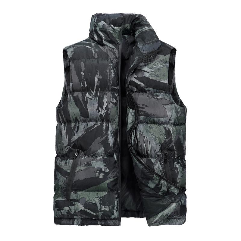 

Men's Vests Camouflage Vest Mens Jacket Sleeveless Winter Fashion Casual Coats Male Cotton-Padded Men Thicken Waistcoat 6XL, Black