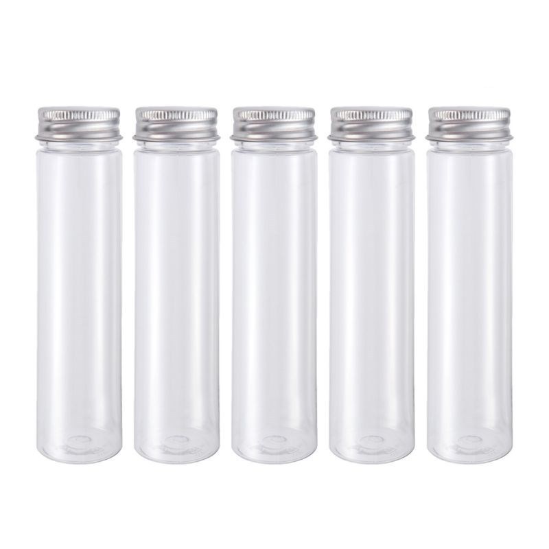

110ml Clear Plastic Test Tubes with Screw Caps, Cookie Nuts Bottle Containers for Party Favors Science Experiment Home Décor