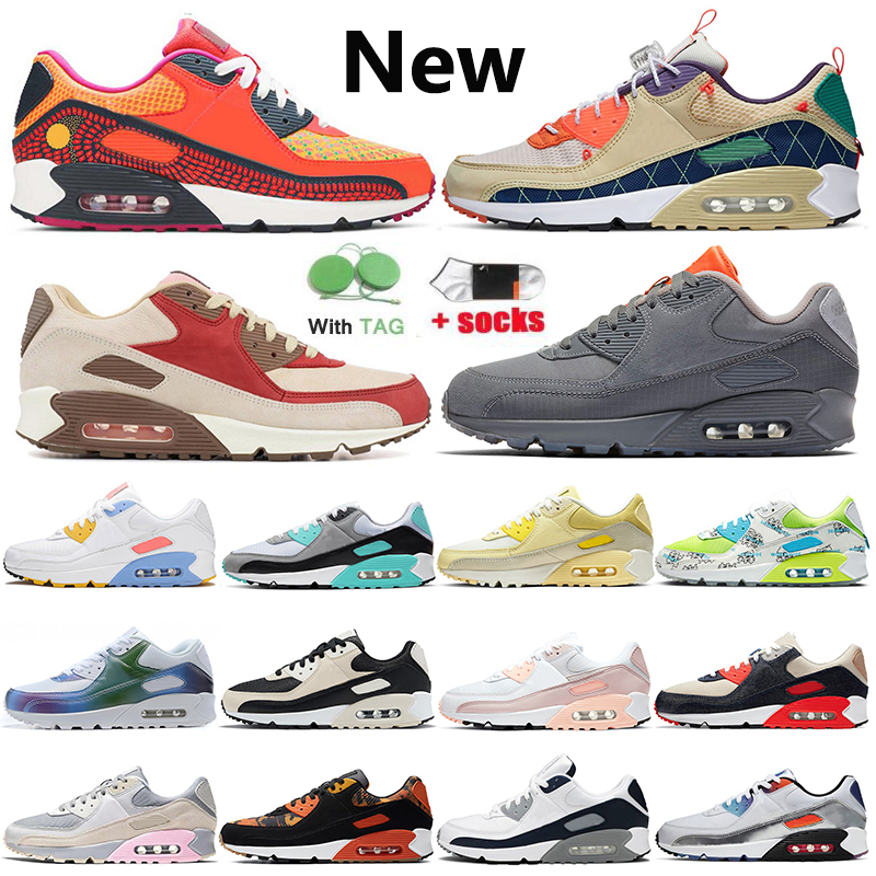 

Wholesale BIG Size Us 12 Mens Womens 90s Running Shoes Worldwide Triple White Off Barely Rose Solar Flare Obsidain Glasgow UNC Runners Trainers Sports Sneakers, #b11 36-45 white gum