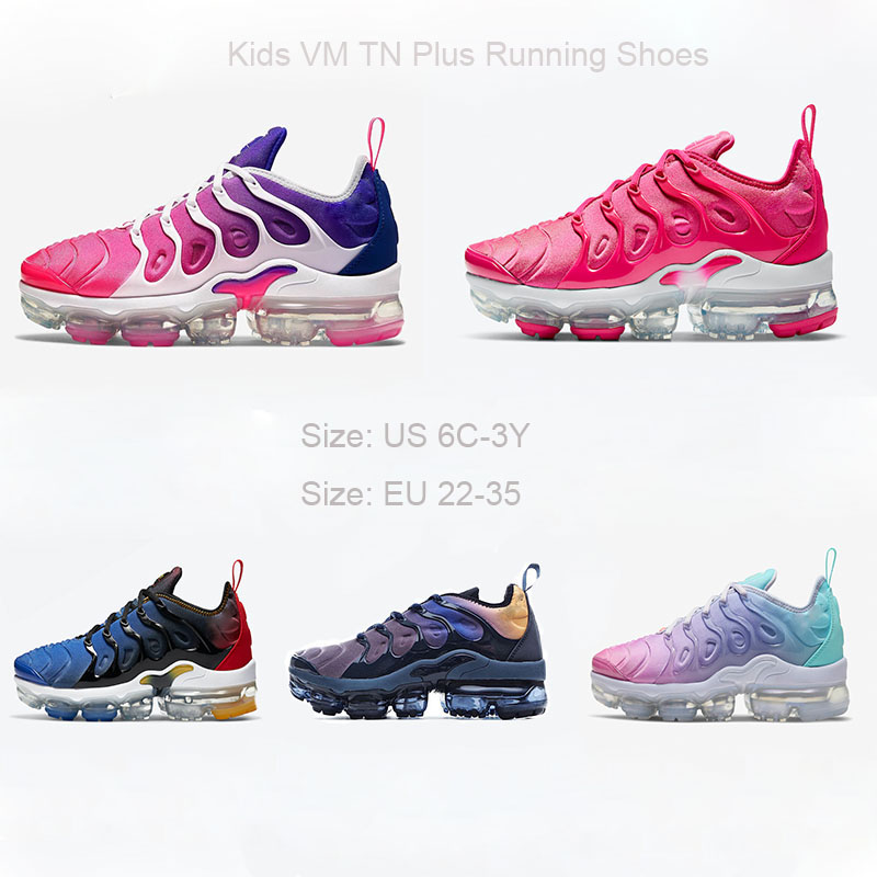 

Toddler Babys Kids TN Plus Vapormox Cushion Running Shoes Infants Aqua Sports Surface Breathable SE Live Together Play Pink to Purple Gradient sneakers, Color 2