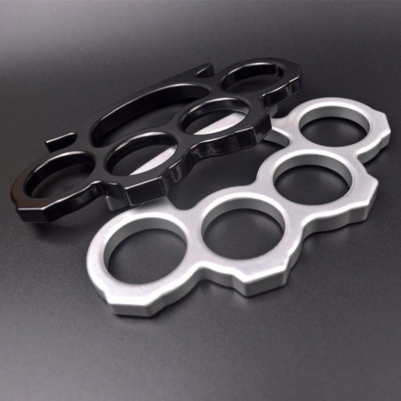 

10PCS Silver and Black Thin Steel Brass knuckle dusters,Self Defense Personal Security Women's and Men's self-defense Pendant45641611