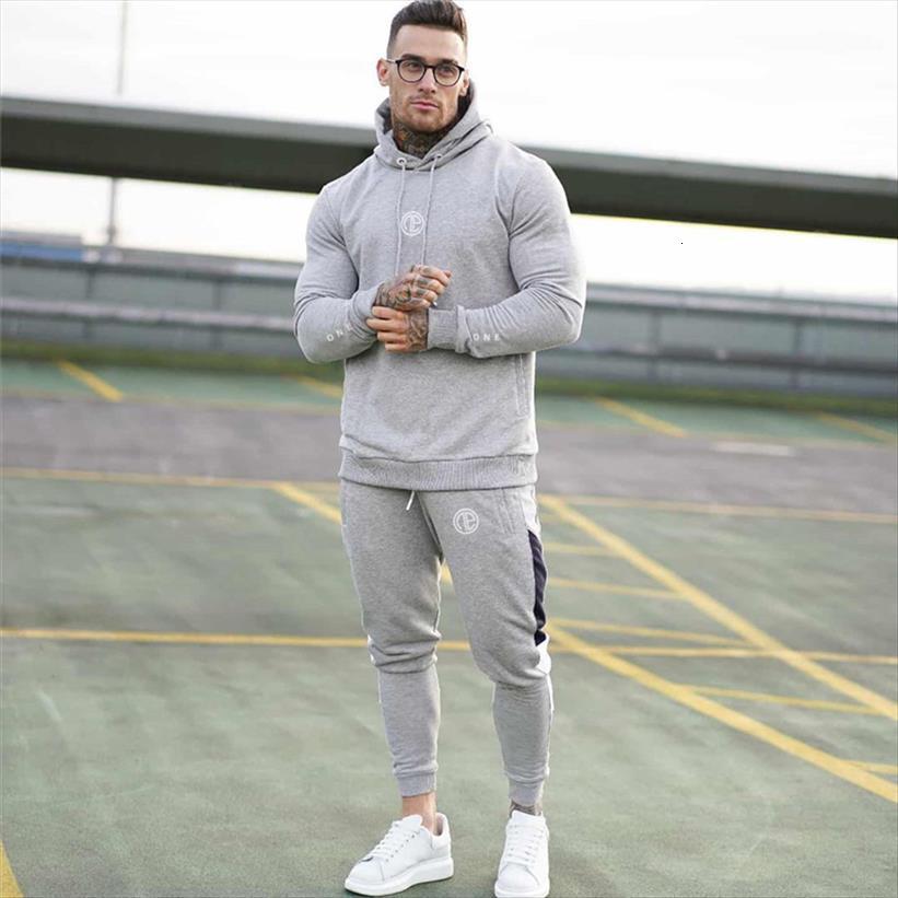 

running sports track suit mens tracksuits sportswear sweatshirt pants gym fitness hoodie jogging clothing, Gray